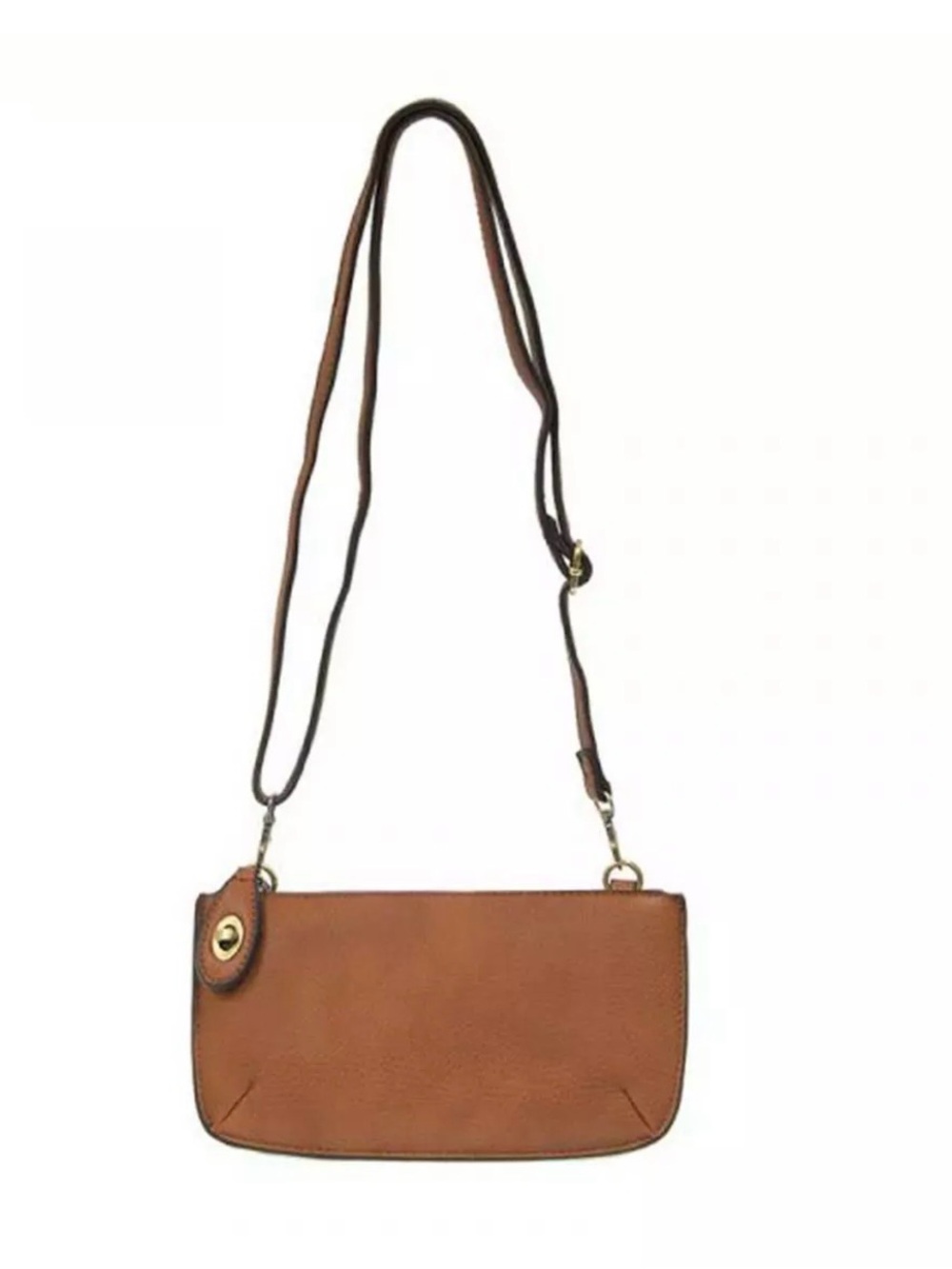 Joy Susan Brown Leather Crossbody Bag with Adjustable Strap